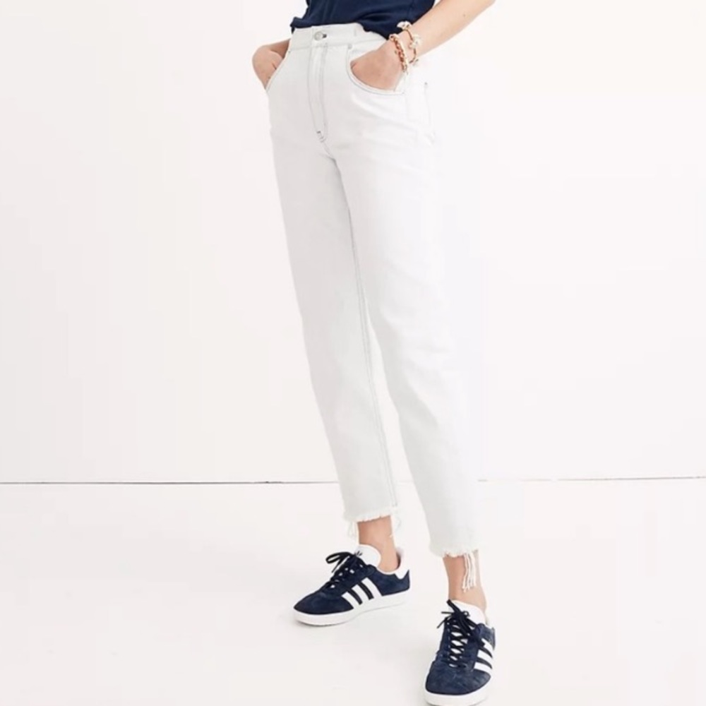 MADEWELL Tapered Wide Leg Cropped Raw Hem Jeans Size 31